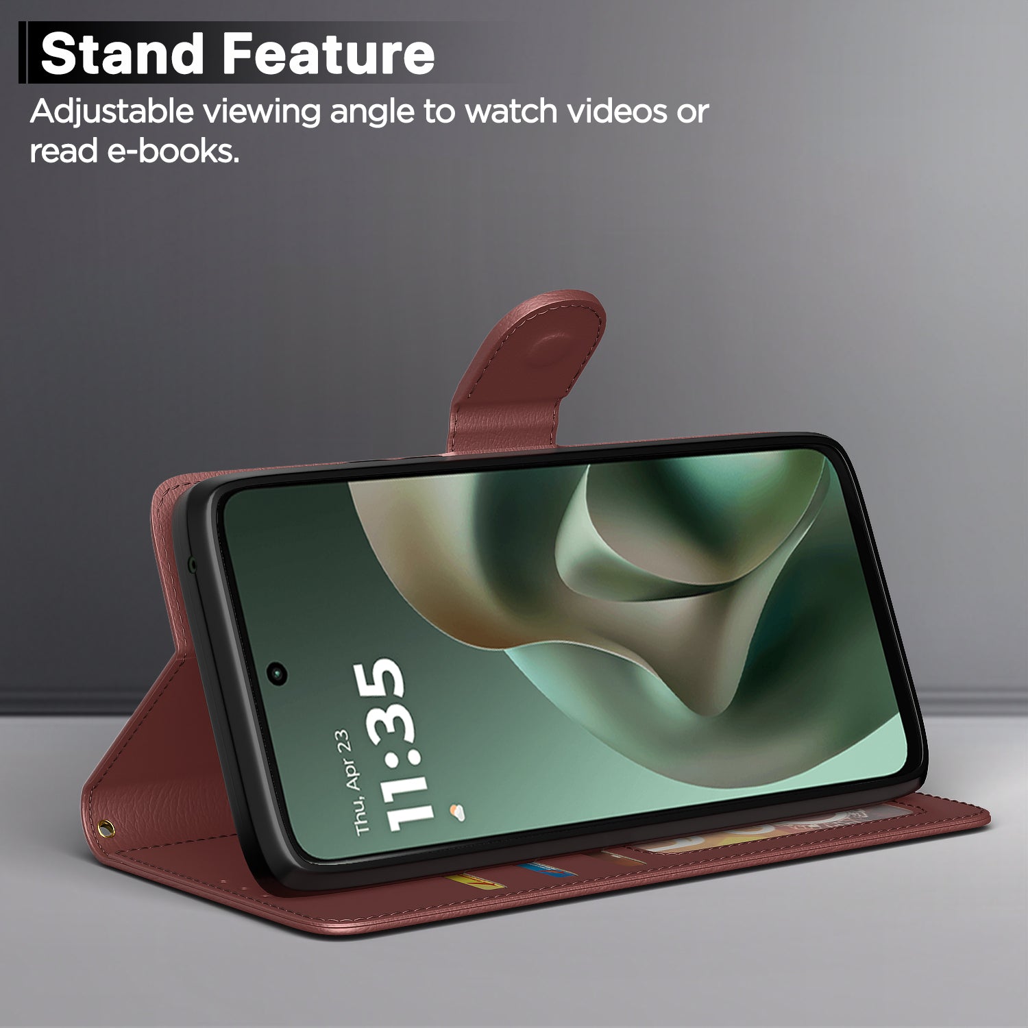 Pikkme Motorola Moto G67 Power 5G / G57 Power 5G Premium Leather Finish Vintage Flip Cover (Brown)