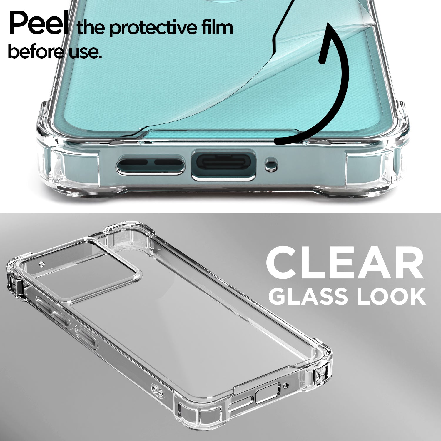Pikkme Motorola Moto Edge 60 Fusion 5G PC + TPU Clear Transparent Back Cover (Transparent)