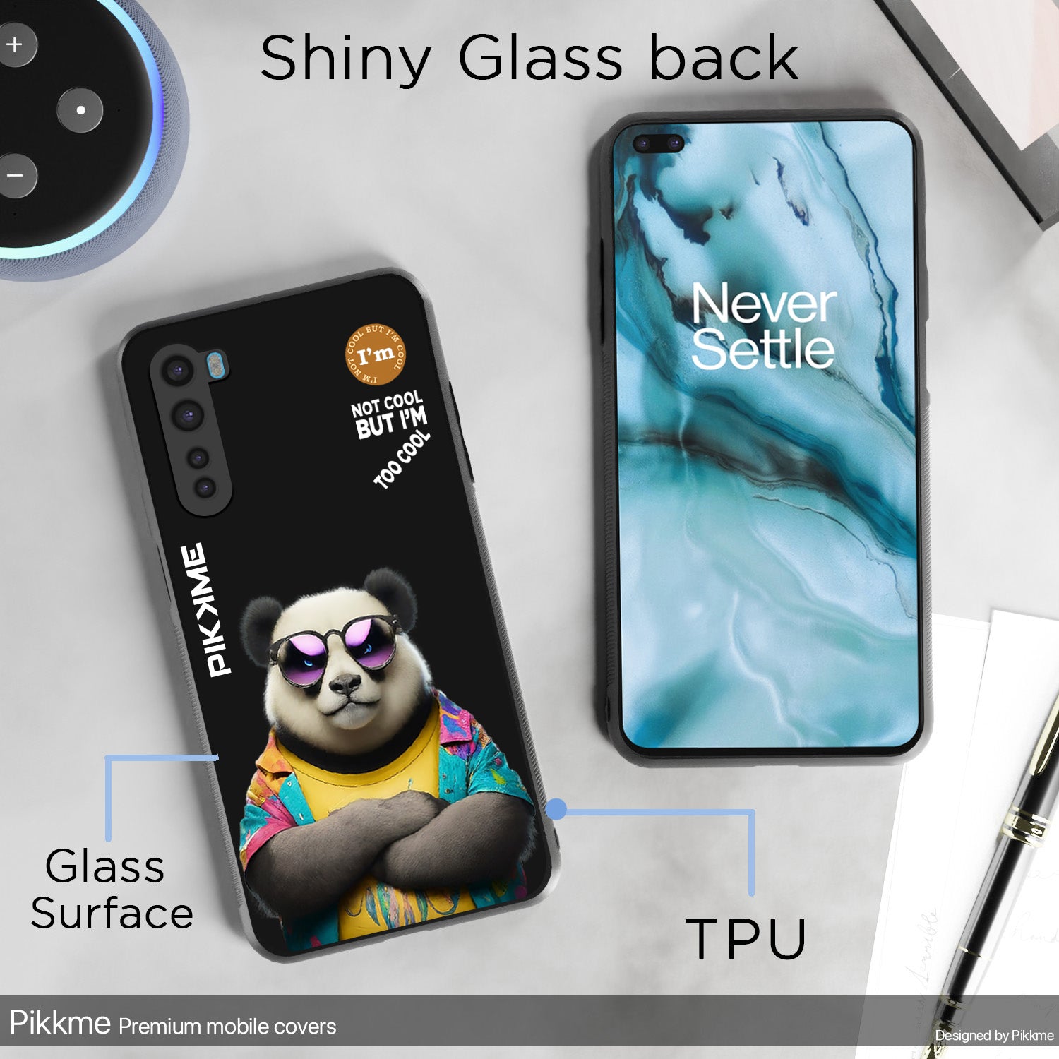 Pikkme Black Panda Swag  OnePlus Nord Nim2 Back Cover (Design 05)
