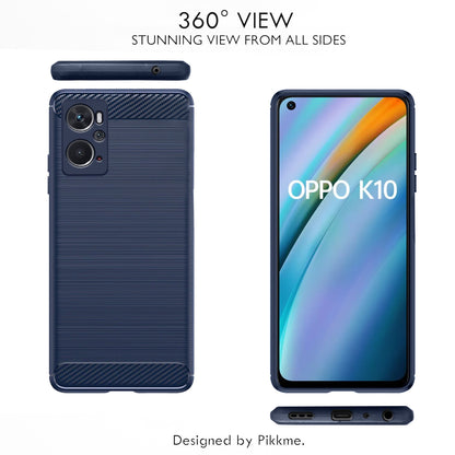 Pikkme Oppo K10  Hybrid Carbon Fiber Back Cover (Blue)