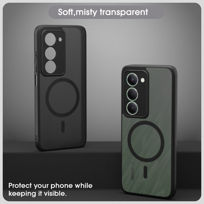 Pikkme Redmi 15 5G Eagle 2 Mag-Safe Smoke Shockproof Hard Transparent Back Cover (Black)