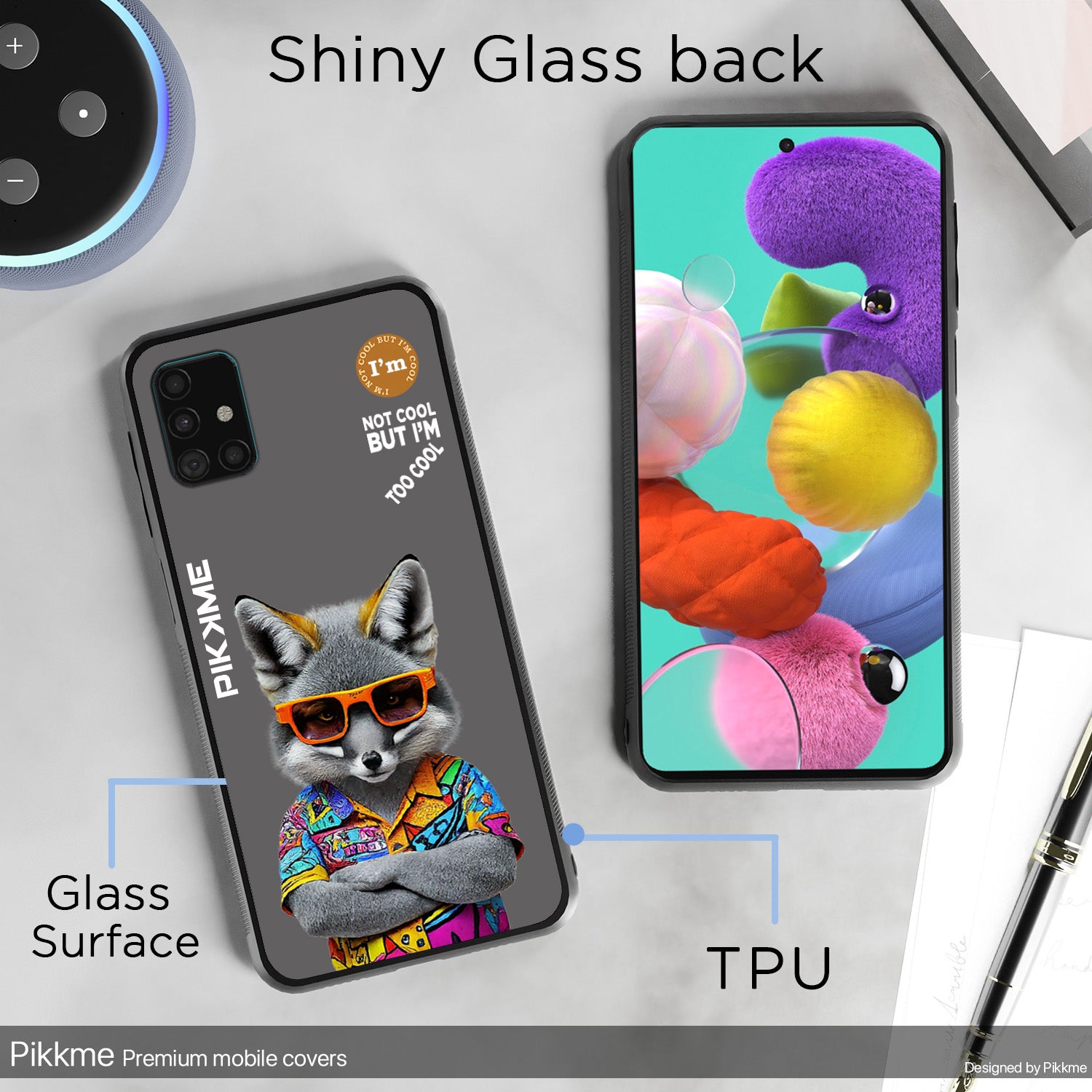 Pikkme Stylish Grey Wolf Swag Samsung Galaxy A51 Back Cover (Design 01)