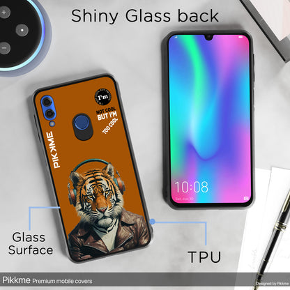 Pikkme Back Cover Pc Tpu + Printed Cool Funky Stylish Brown Tiger Swag Raised Edges Camera Protection |Bumper Case For Honor 10 Lite (Design 09)