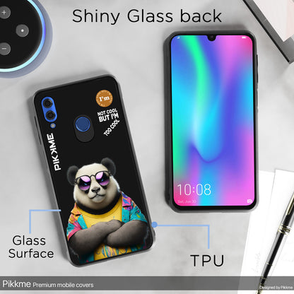 Pikkme Back Cover Pc Tpu + Printed Cool Funky Stylish Black Panda Swag Raised Edges Camera Protection |Bumper Case For Honor 10 Lite (Design 05)