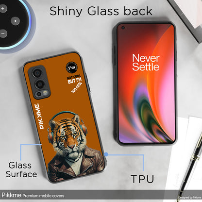 Pikkme Back Cover Pc Tpu + Printed Cool Funky Stylish Brown Tiger Swag Raised Edges Camera Protection |Bumper Case For OnePlus Nord 2 5G (Design 09)