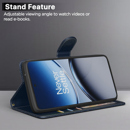 Pikkme OnePlus Nord 5 5G Dual-Tone PU Leather Finish Magnetic Flip Cover (Navy Blue)