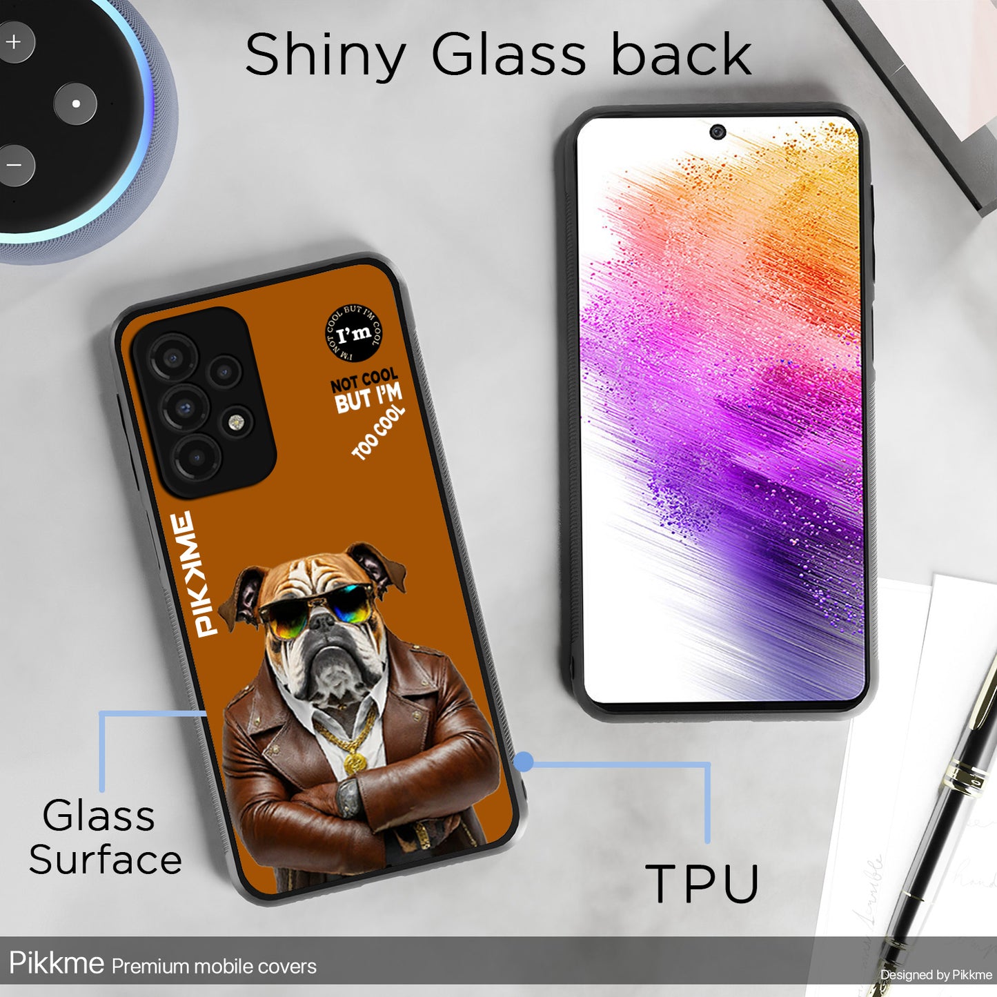 Pikkme Back Cover Pc Tpu + Printed Cool Funky Stylish Brown Dog Swag Raised Edges Camera Protection |Bumper Case For Samsung Galaxy A73 5G (Design 10)