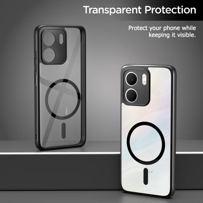 Pikkme Oppo A5x Eagle 2 Mag-Safe Shockproof Hard Transparent Back Cover (Black)