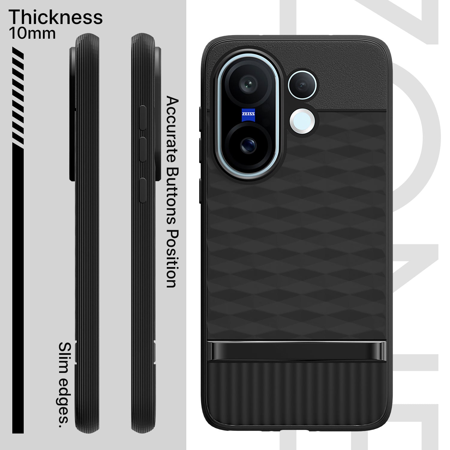 Pikkme Vivo X200 Fe 5G Shockproof Soft Flexible Gencase Back cover (Black)