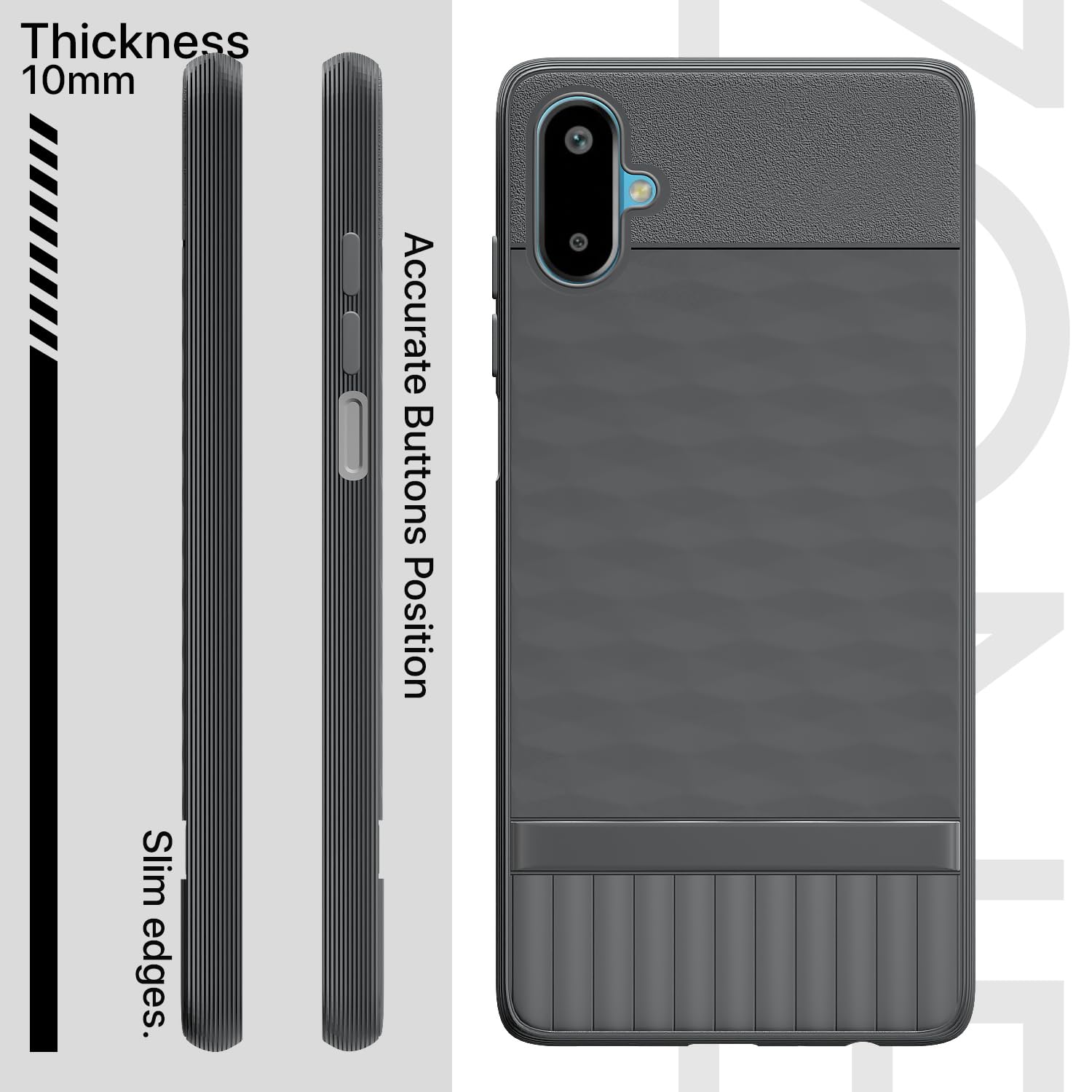 Pikkme Samsung Galaxy F06 5G / Samsung Galaxy M06 5G Shockproof Soft Flexible Gencase Back Cover (Grey)