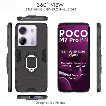 Pikkme Poco M7 Pro 5G D5 Tough Armor Back Cover (Black)