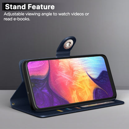Pikkme Samsung Galaxy A50 / A30s / A50s Button Flip Cover (Blue)