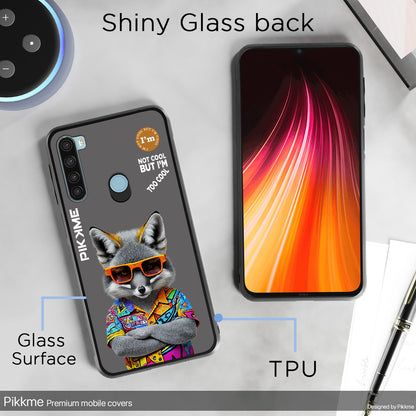 Pikkme Back Cover Pc Tpu + Printed Cool Funky Stylish Grey Wolf Swag Raised Edges Camera Protection |Bumper Case For Redmi Note 8 (Design 01)