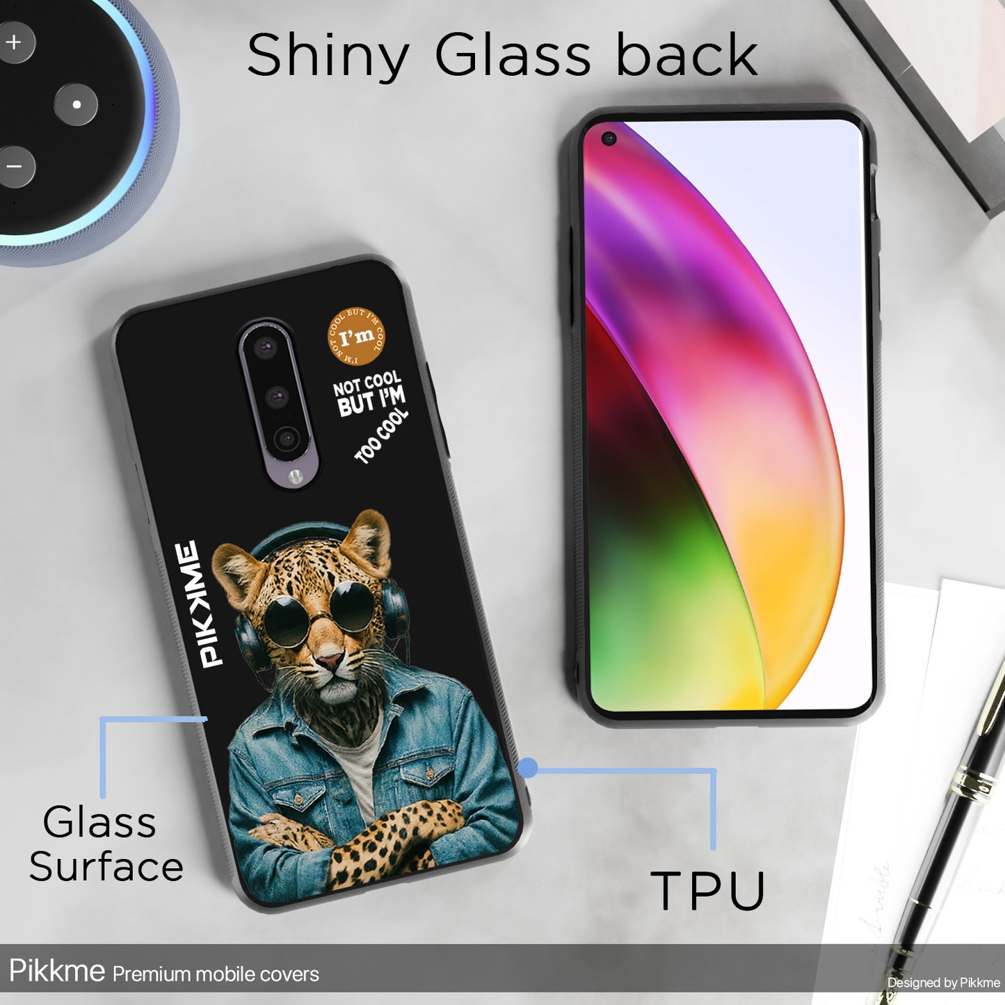 Pikkme Back Cover Pc Tpu + Printed Cool Funky Stylish Black Leopard Swag Raised Edges Camera Protection |Bumper Case For OnePlus 8 (Design 04)