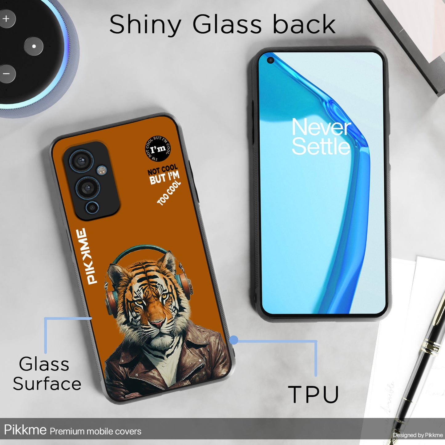 Pikkme Back Cover Pc Tpu + Printed Cool Funky Stylish Brown Tiger Swag Raised Edges Camera Protection |Bumper Case For OnePlus 9 (Design 09)