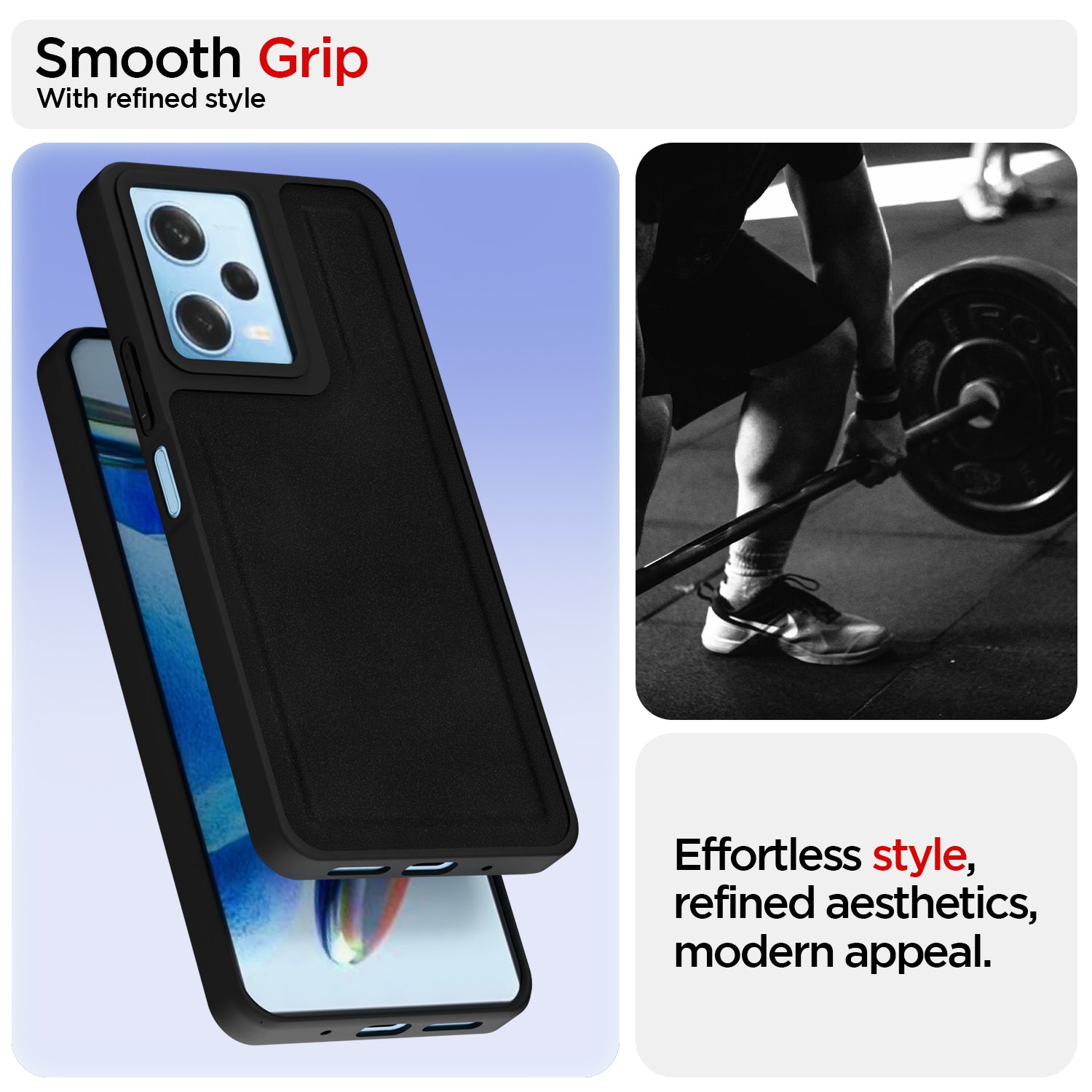 Pikkme Mi Redmi 12 5G / Poco M6 Pro 5G Premium Super Soft-Touch Leatherback Case (Black)