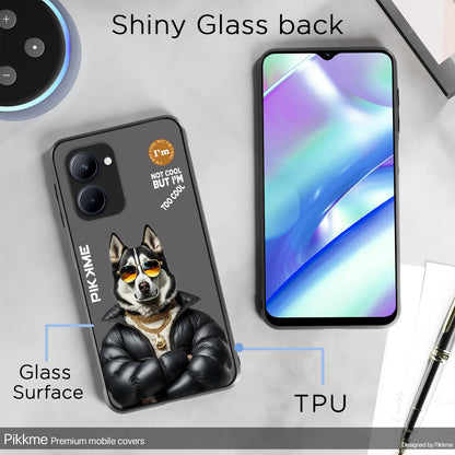 Pikkme Back Cover Pc Tpu + Printed Cool Funky Stylish Grey Dog Swag Raised Edges Camera Protection |Bumper Case For Realme C33 (Design 02)