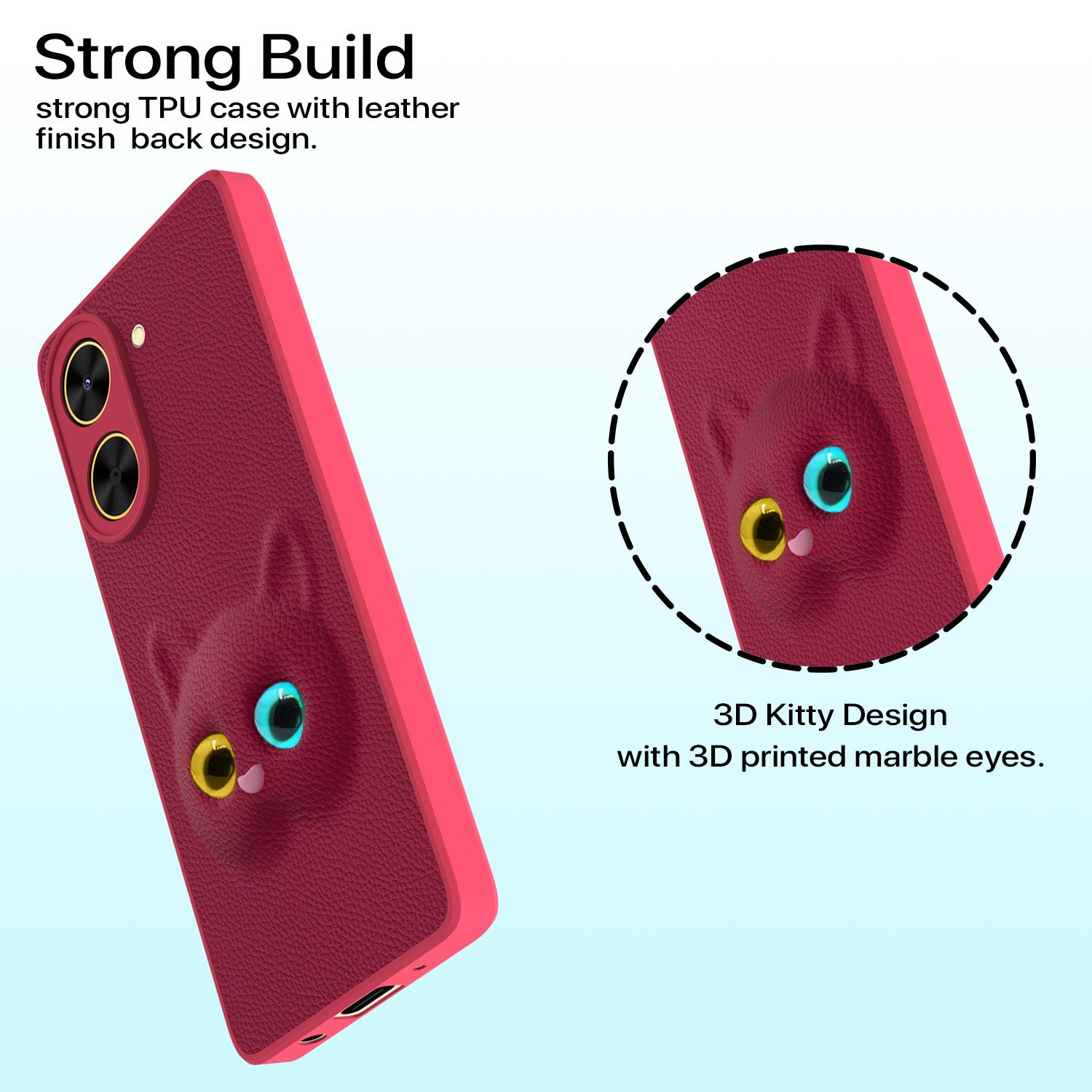 Pikkme Poco C71 / Redmi A5 Kitty Back Cover (Pink)