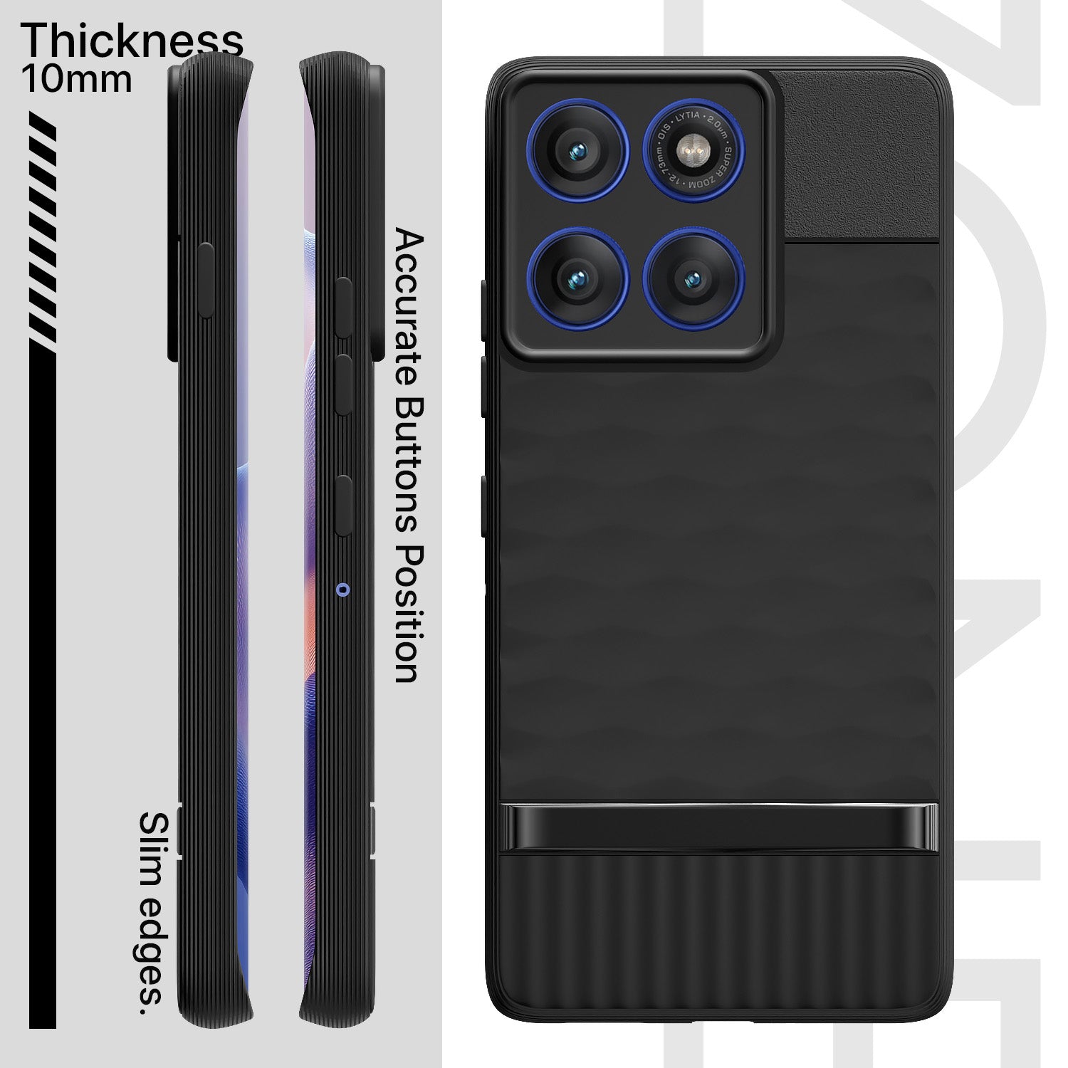 Pikkme Motorola Moto Edge 60 Pro 5G Gencase Back cover (Black)