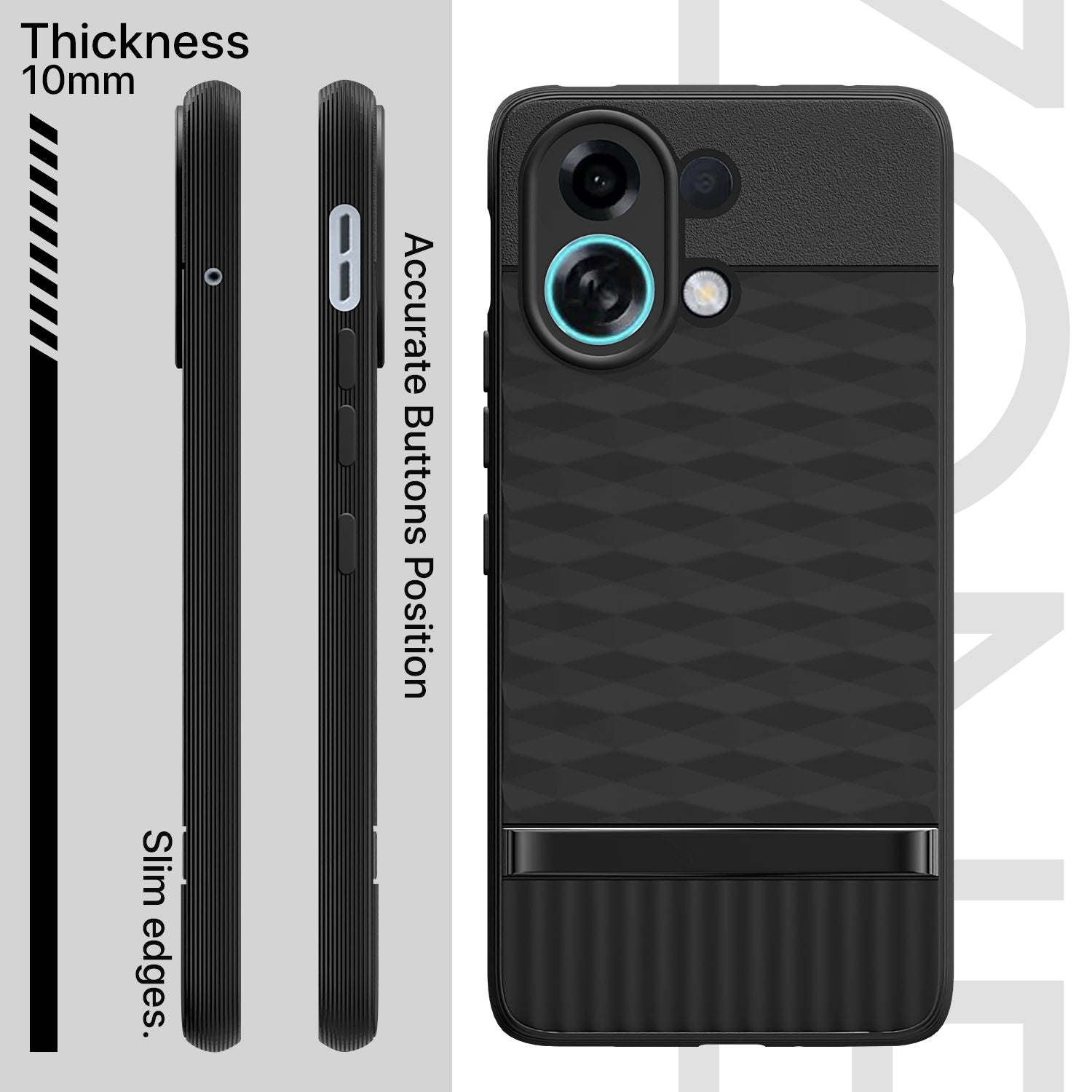 Pikkme Oppo K13 Turbo 5G Shockproof Soft Flexible Gencase Back cover (Black)