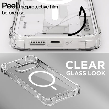Pikkme Nothing Phone 3a 5G PC + TPU Mag-Safe Clear Transparent Back Cover (Transparent)