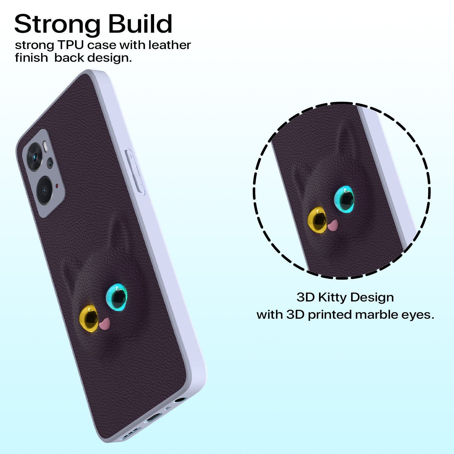 Pikkme Oppo K10 4G Kitty Back Cover (Purple)