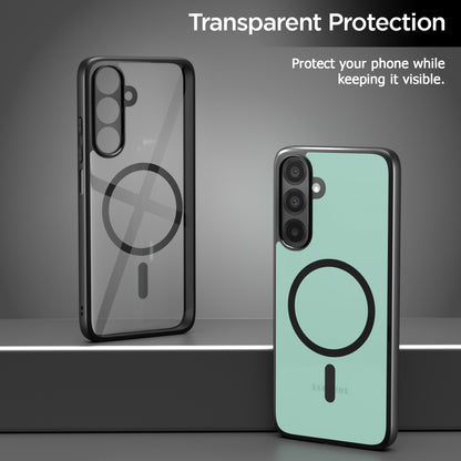 Pikkme Samsung Galaxy A26 5G Eagle 2 Mag-Safe Shockproof Hard Transparent Back Cover (Black)