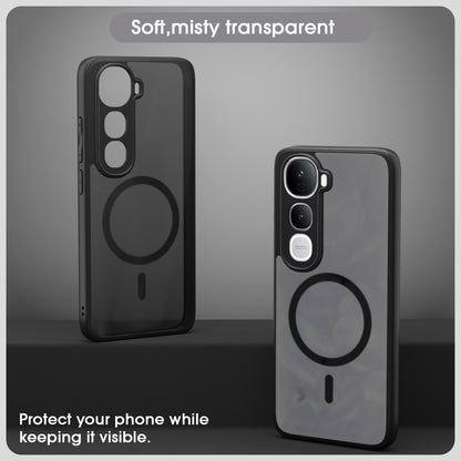Pikkme Vivo Y400 Pro 5G Eagle 2 Mag-Safe Smoke Shockproof Hard Transparent Back Cover (Black)