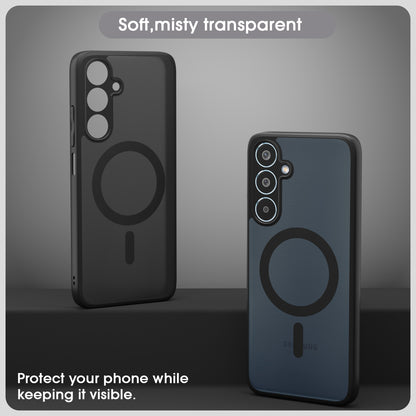 Pikkme Samsung Galaxy M35 5G Eagle 2 Mag-Safe Smoke Shockproof Hard Transparent Back Cover (Black)