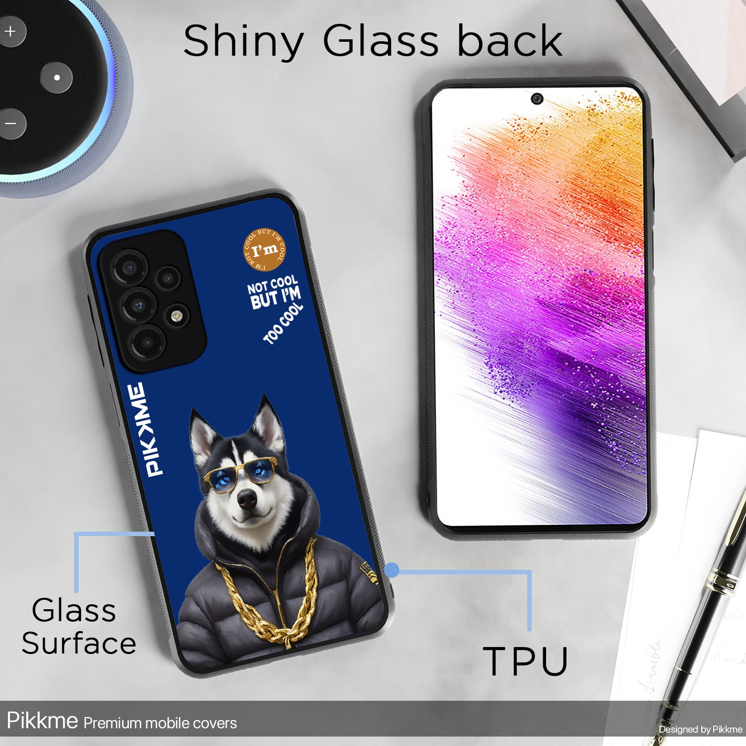 Pikkme Stylish Blue Dog Swag Samsung Galaxy A73 5G Back Cover (Design 08)