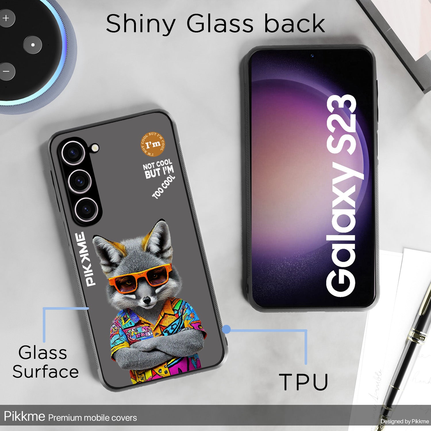 Pikkme Grey Wolf Swag  Samsung Galaxy S23 5G NIm2 Back Cover (Design 01)