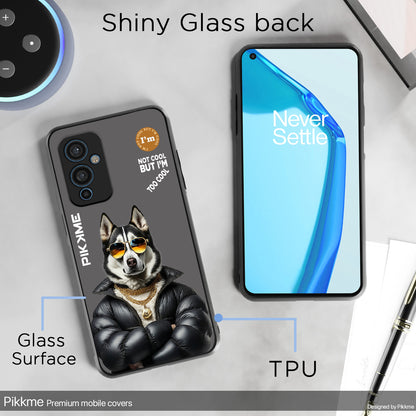 Pikkme Back Cover Pc Tpu + Printed Cool Funky Stylish Grey Dog Swag Raised Edges Camera Protection |Bumper Case For OnePlus 9 (Design 02)