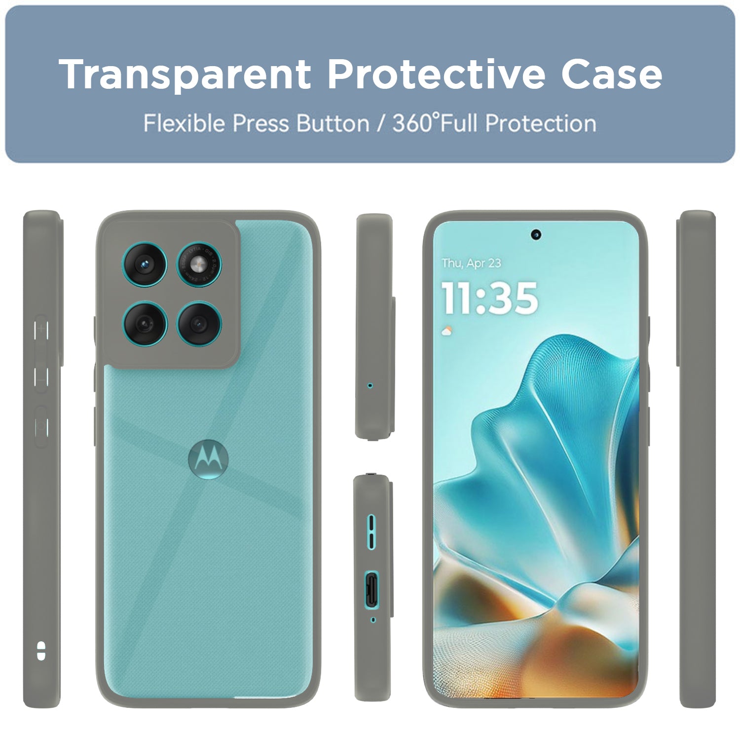 Pikkme Motorola Moto Edge 60 Fusion 5G Eagle 2 Back Cover (Grey)