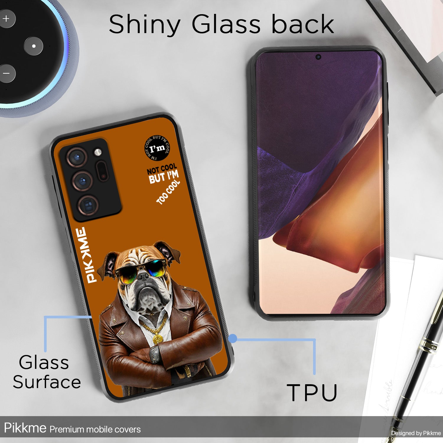 Pikkme Back Cover Pc Tpu + Printed Cool Funky Stylish Brown Dog Swag Raised Edges Camera Protection |Bumper Case For Samsung Galaxy Note 20 Ultra (Design 10)