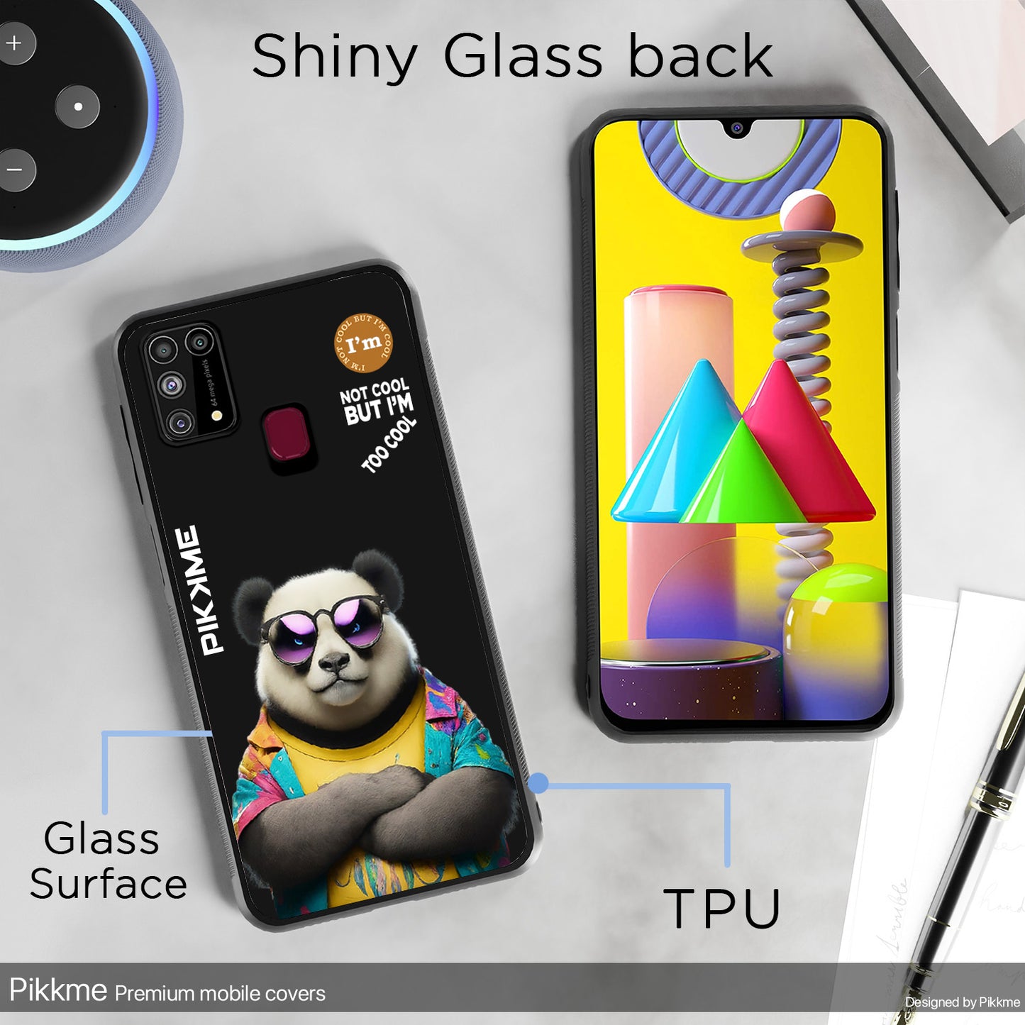 Pikkme Back Cover Pc Tpu + Printed Cool Funky Stylish Black Panda Swag Raised Edges Camera Protection |Bumper Case For Samsung Galaxy M31 (Design 05)