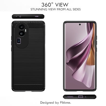 Pikkme Oppo Reno 10 Pro Plus 5G  Hybrid Carbon Fiber Back Cover (Black)