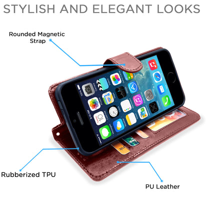 Pikkme iPhone 5 / 5s / Se Vintage Flip Cover (Brown)