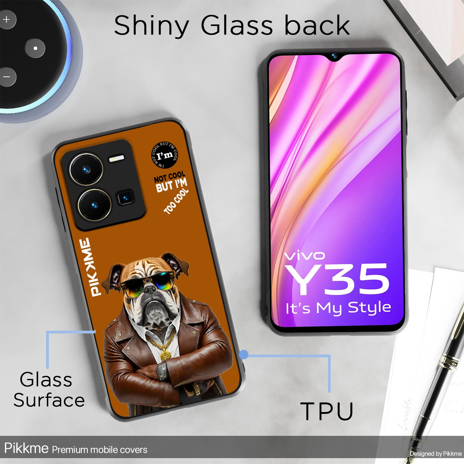 Pikkme Brown Dog Swag Vivo Y35 Nim2 Back Cover (Design 10)