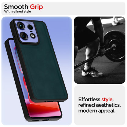 Pikkme Motorola Moto Edge 50 Pro 5G Premium Super Soft-Touch Leatherback Case (Green)