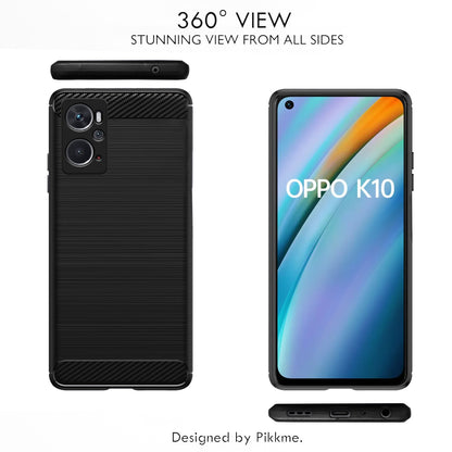 Pikkme Oppo K10  Hybrid Carbon Fiber Back Cover (Black)