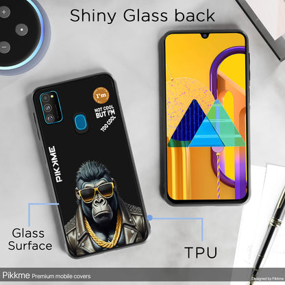 Pikkme Back Cover Pc Tpu + Printed Cool Funky Stylish Black Gorilla Swag Raised Edges Camera Protection |Bumper Case For Samsung Galaxy M30s (Design 07)