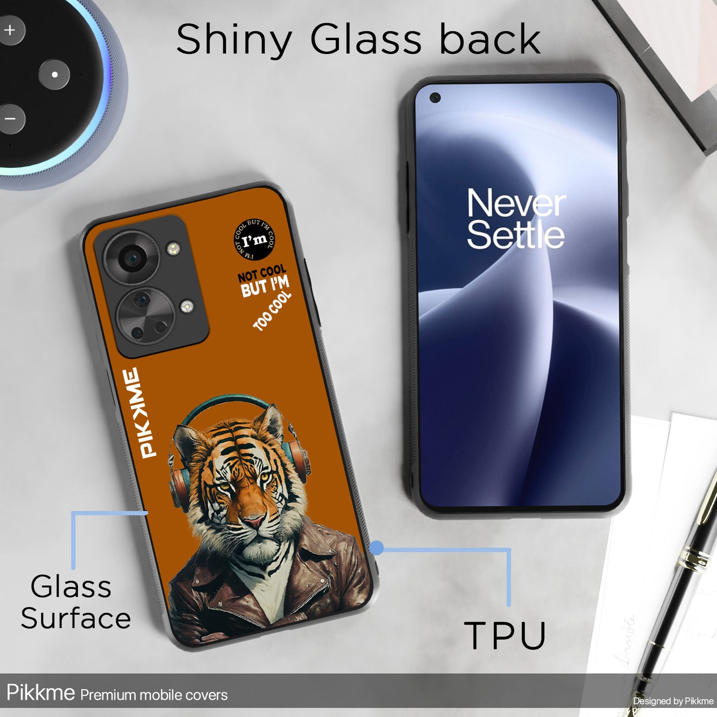 Pikkme Back Cover Pc Tpu + Printed Cool Funky Stylish Brown Tiger Swag Raised Edges Camera Protection |Bumper Case For OnePlus Nord 2T 5G (Design 09)