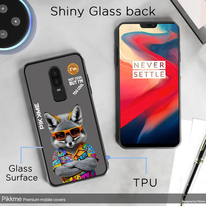 Pikkme Back Cover Pc Tpu + Printed Cool Funky Stylish Grey Wolf Swag Raised Edges Camera Protection |Bumper Case For OnePlus 6 (Design 01)