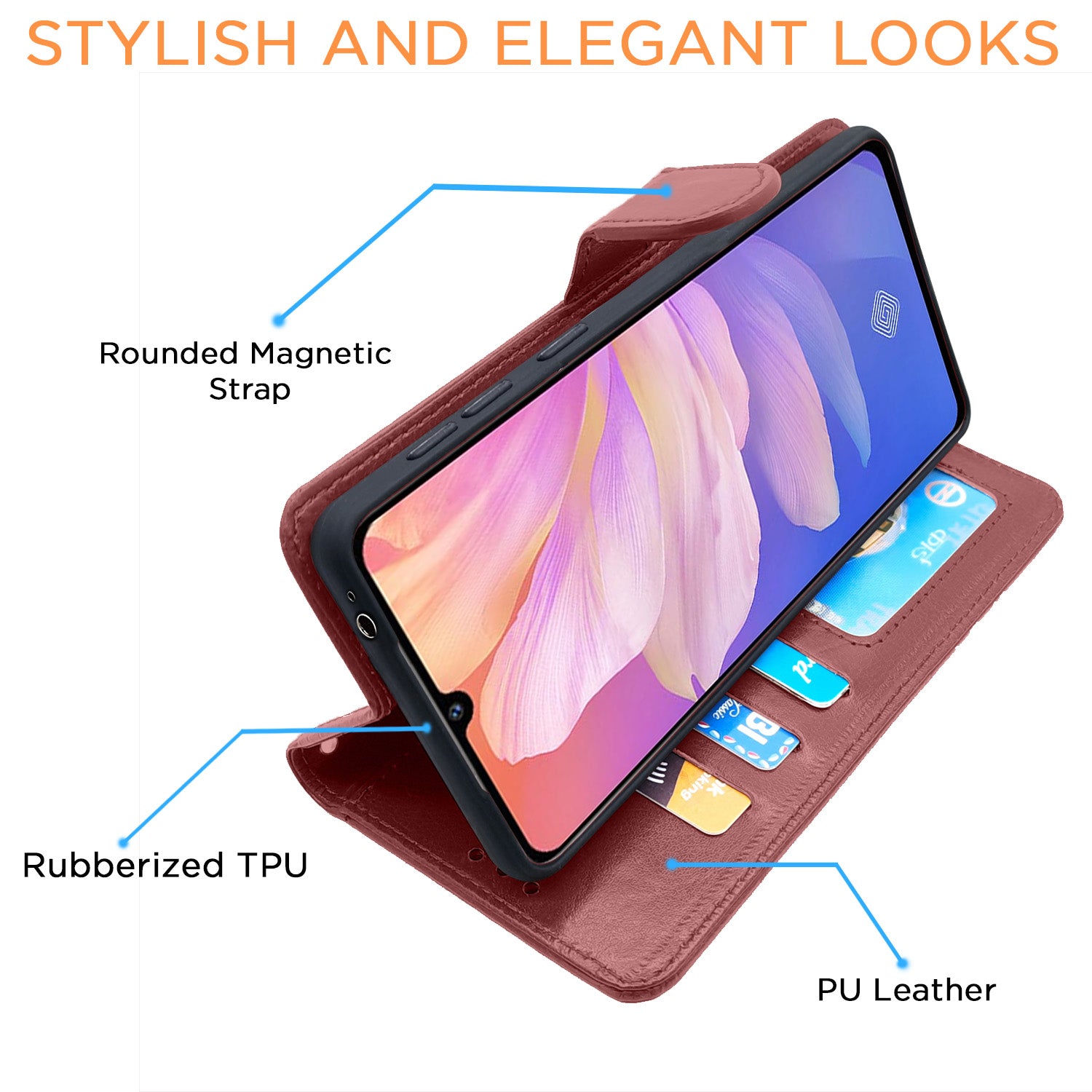 Pikkme Vivo S1 Pro Vintage Flip Cover | Brown