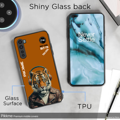 Pikkme Back Cover Pc Tpu + Printed Cool Funky Stylish Brown Tiger Swag Raised Edges Camera Protection |Bumper Case For OnePlus Nord (Design 09)