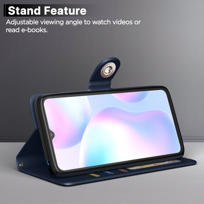 Pikkme Redmi 9A / 9i / 9A Sport Button Flip Cover (Blue)