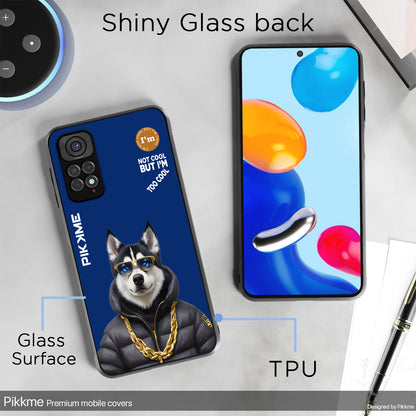 Pikkme Back Cover Pc Tpu + Printed Cool Funky Stylish Blue Dog Swag Raised Edges Camera Protection |Bumper Case For Redmi Note 11 (Design 08)