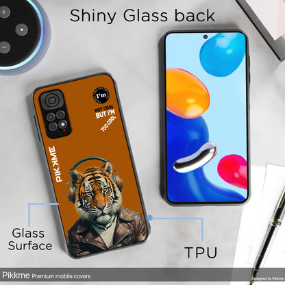 Pikkme Back Cover Pc Tpu + Printed Cool Funky Stylish Brown Tiger Swag Raised Edges Camera Protection |Bumper Case For Redmi Note 11 (Design 09)