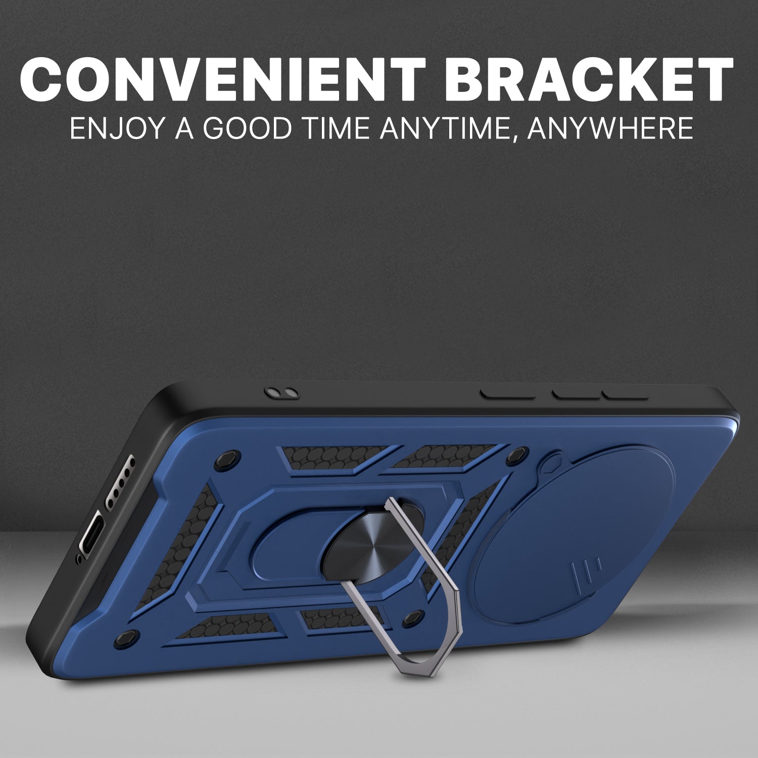 Pikkme Vivo T4 5G / iQoo Z10 5G D10 Tough Armor Back Cover (Blue)