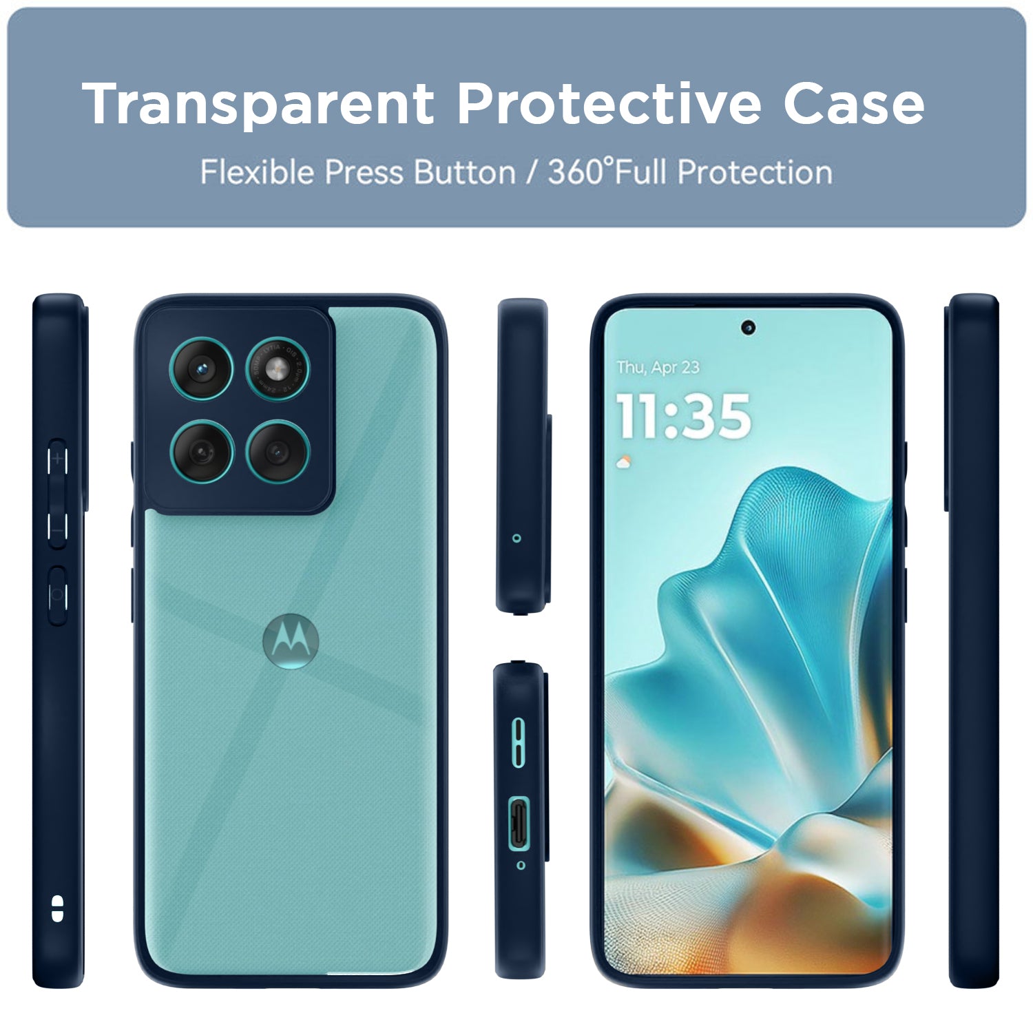 Pikkme Motorola Moto Edge 60 Fusion 5G Eagle 2 Back Cover (Blue)
